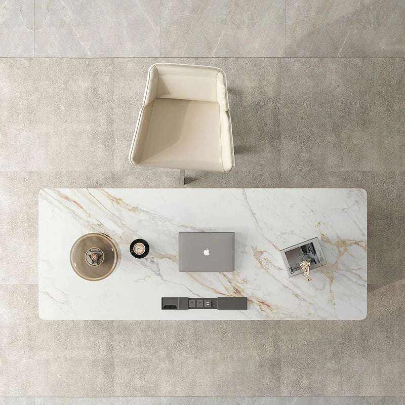 Sintered Stone Desk - Modern Executive Office Desk with Storage