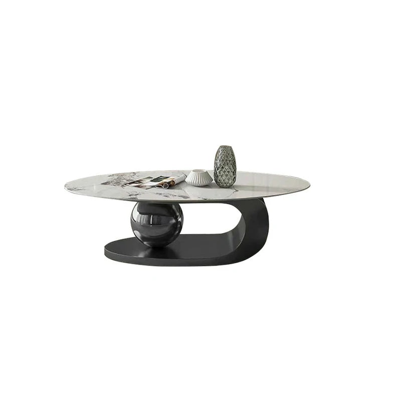 Marble Coffee Table with Gold Base | Modern Centerpiece