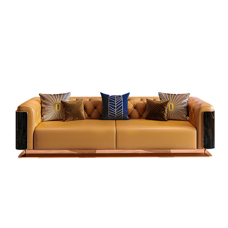 Premium Leather Couch: Chic Modern Sofa