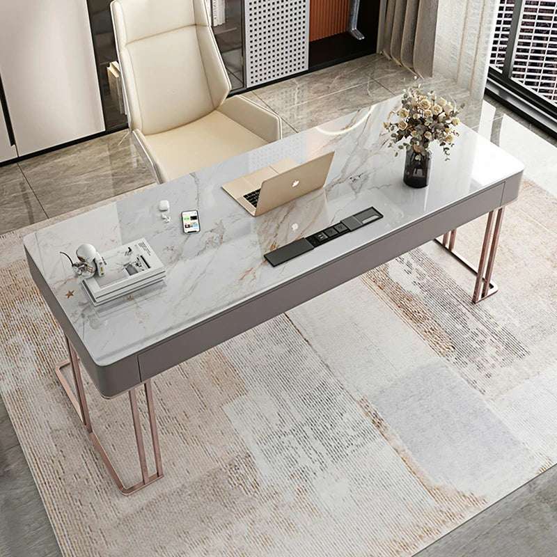 Sintered Stone Desk | Modern Office Desk with Storage Drawers