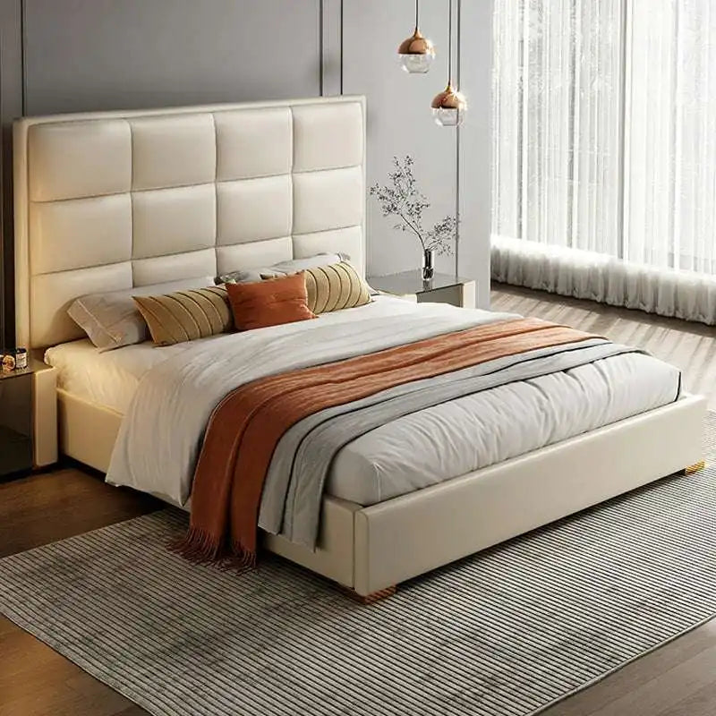 Tufted Platform Bed - Modern Faux Leather Bed Frame
