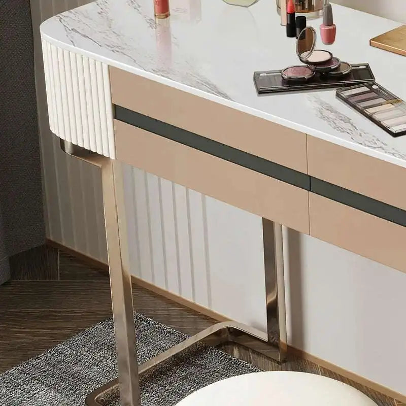 Vanity Desk with Lighted Mirror - Modern Makeup Table Set