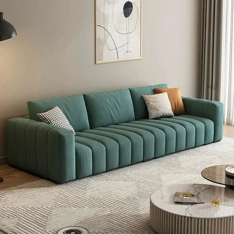 Modern Cream Sofa - Plush Living Room Tufted Sofa