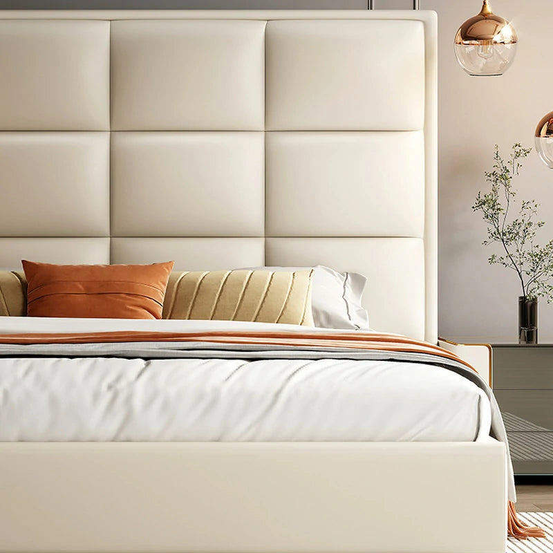 Tufted Platform Bed - Modern Faux Leather Bed Frame