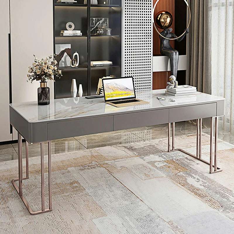 Sintered Stone Desk | Modern Office Desk with Storage Drawers