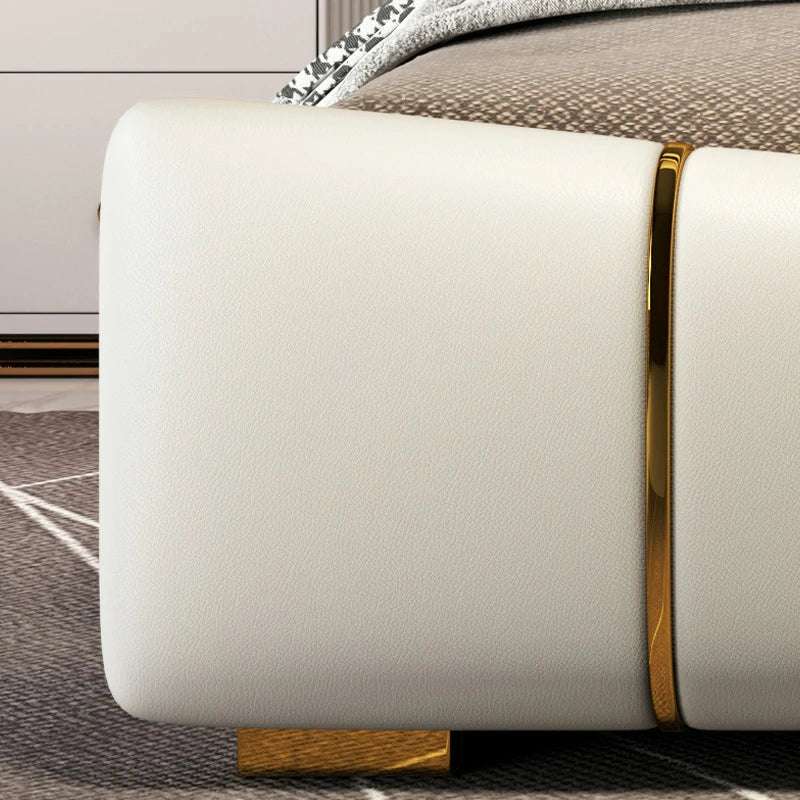 Tufted Platform Bed with Wingback Headboard