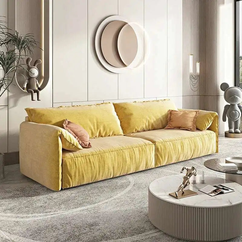 Modern Gray Velvet Sofa - Cozy Luxury Living Room Seat