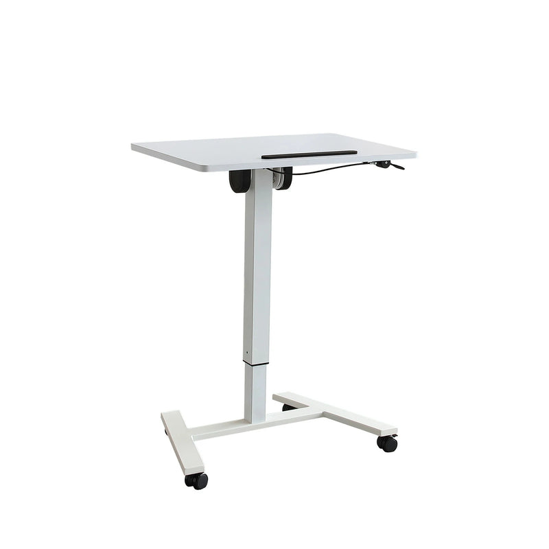 White Mobile Laptop Desk | Adjustable Standing Desk