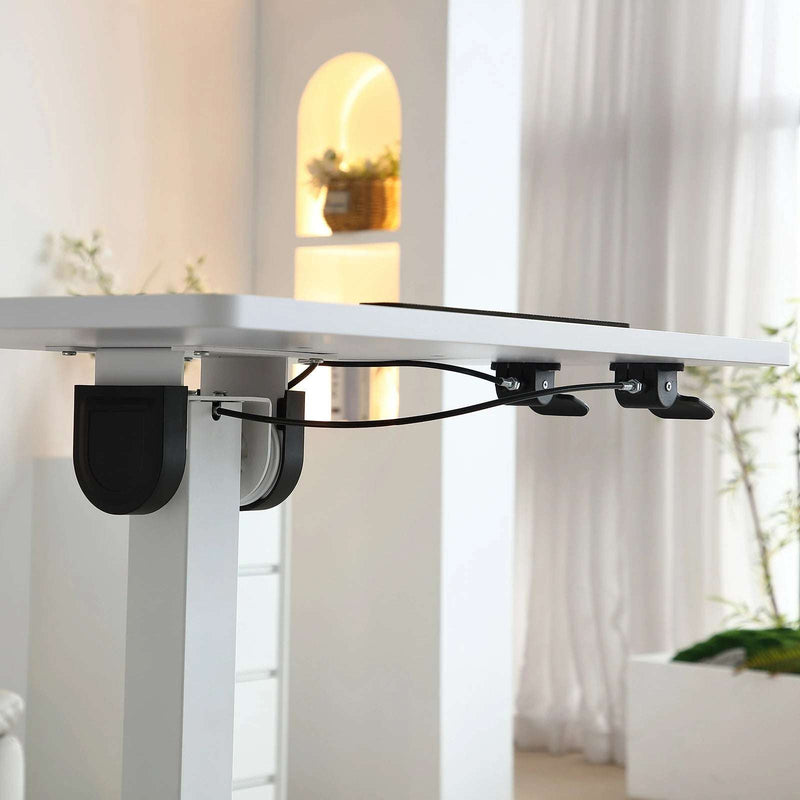 White Mobile Laptop Desk | Adjustable Standing Desk