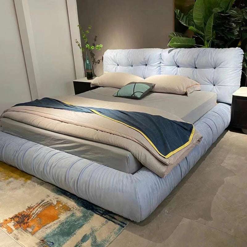 Tufted Upholstered Bed – Low Profile Frame