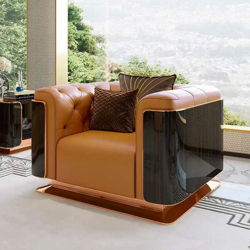 Premium Leather Couch: Chic Modern Sofa