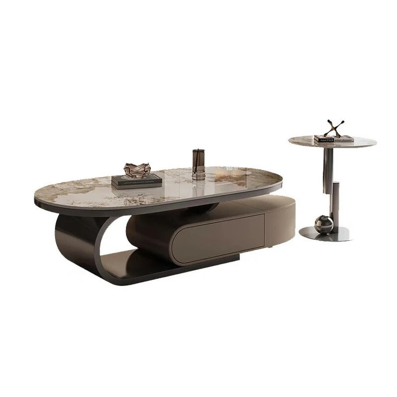 Oval Marble Coffee Table | Modern Living Room Furniture
