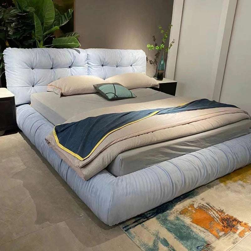 Tufted Upholstered Bed – Low Profile Frame