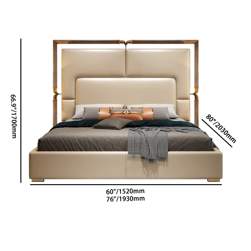 Upholstered Platform Bed with Wood Trim | Luxury Design