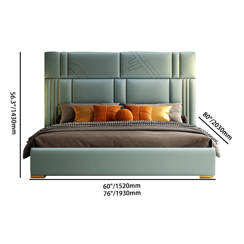 Sage Green Bed with Gold Accents - Modern Bedroom Luxury