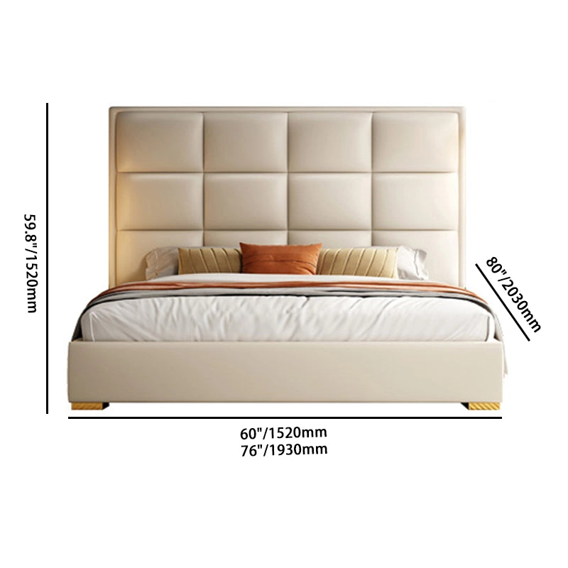 Tufted Platform Bed - Modern Faux Leather Bed Frame