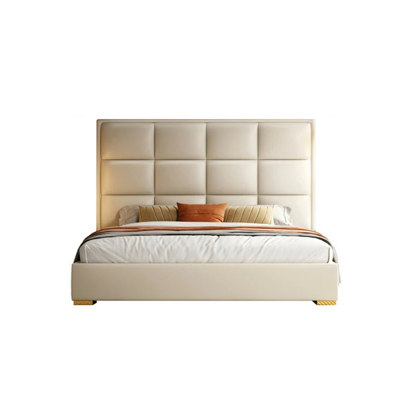 Tufted Platform Bed - Modern Faux Leather Bed Frame