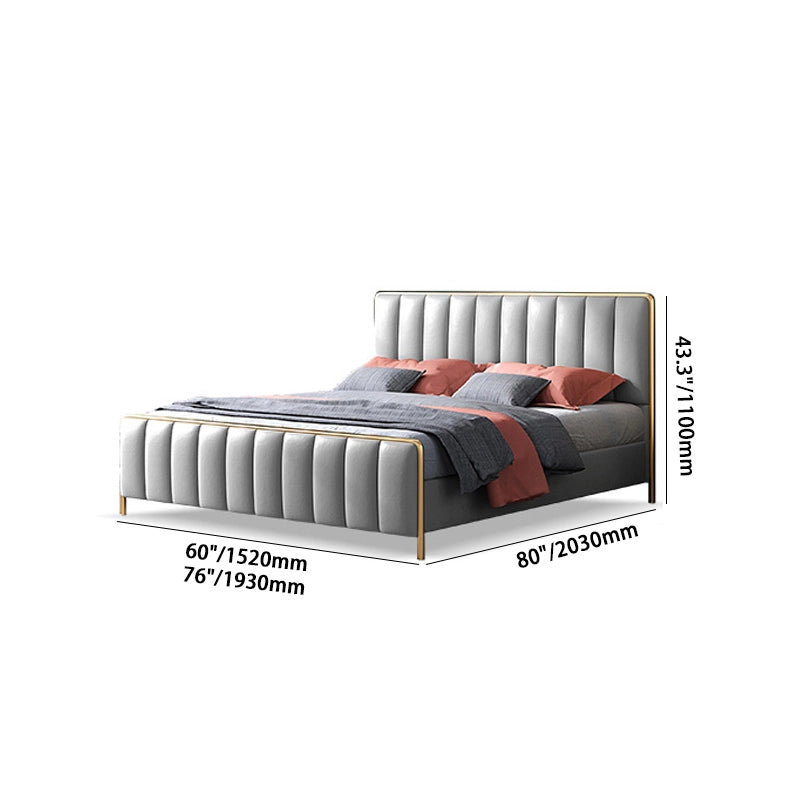 Upholstered Bed with Gold Frame - Modern Bedroom Furniture