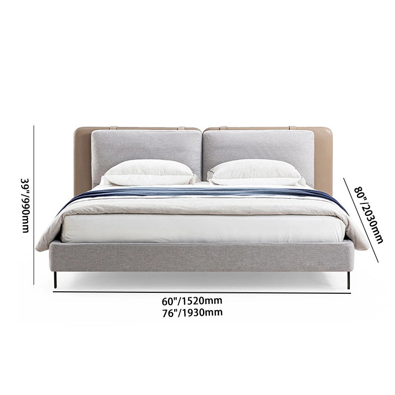 Upholstered Platform Bed | Modern Split Backrest Design