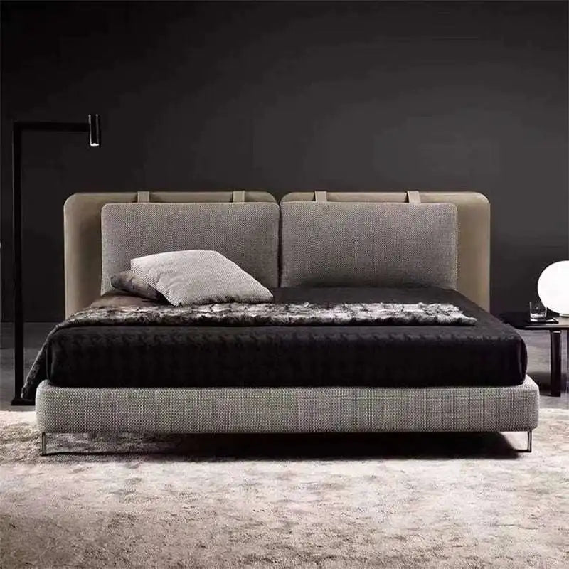 Upholstered Platform Bed | Modern Split Backrest Design