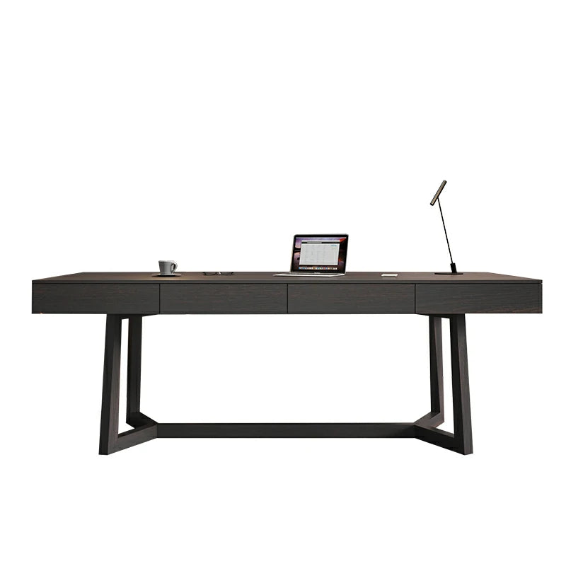 Walnut Desk with Drawers - Modern Office Furniture