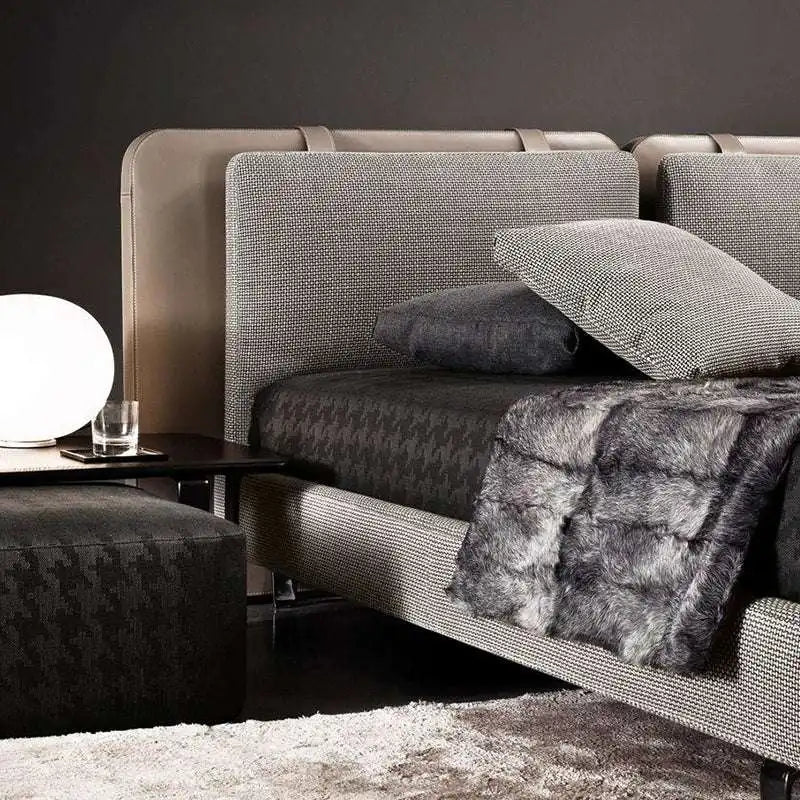 Upholstered Platform Bed | Modern Split Backrest Design