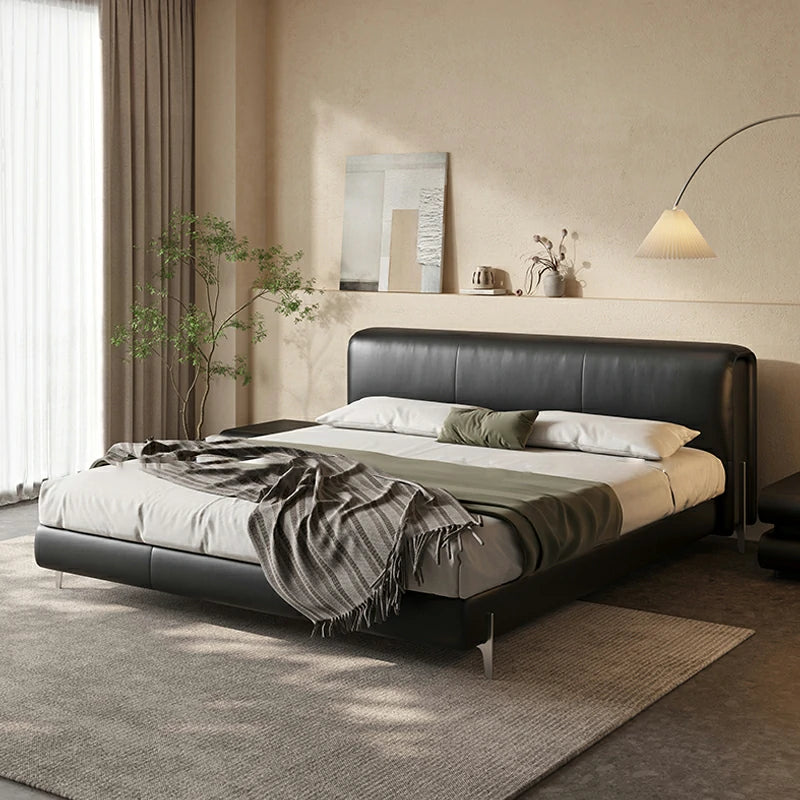 Black Faux Leather Bed | King & Queen Platform