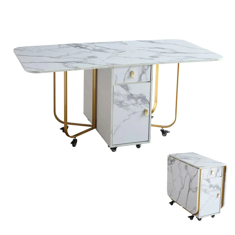 Marble Folding Dining Table with Gold Legs | Space Saver calala_plwood.webp Unfolded:63''L1.5''W9''H