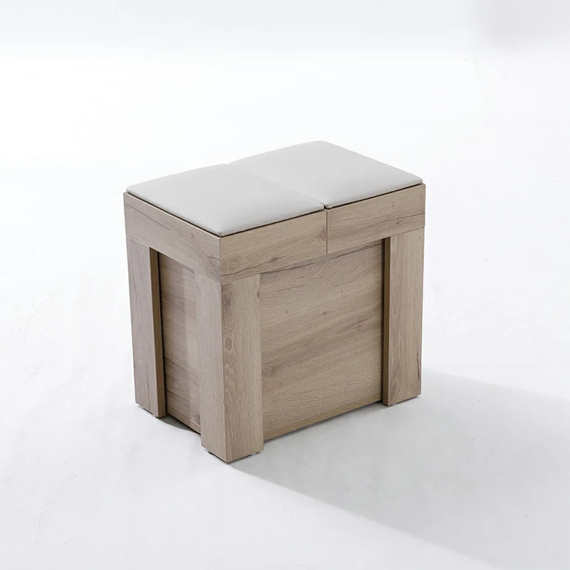 Extendable Stool Set - Space Saving Padded Bench - Modern