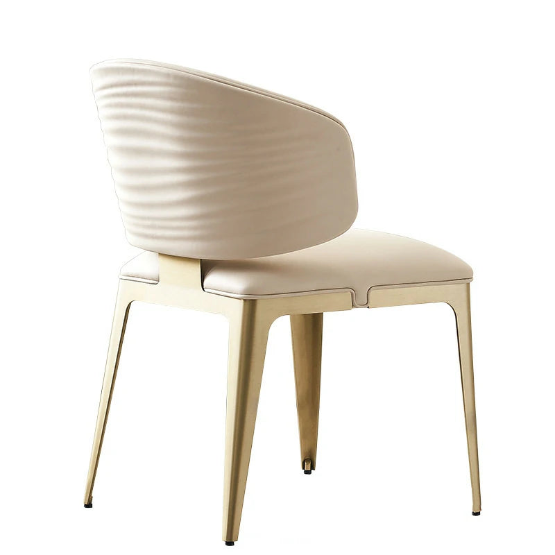 Cream Dining Chair with Gold Stainless Steel Legs –Comfy