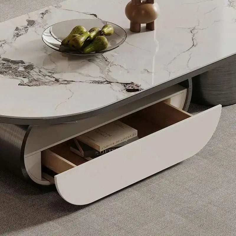 Oval Marble Coffee Table | Modern Living Room Centerpiece