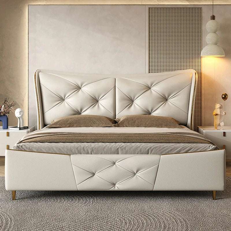 Luxury Platform Bed with Wingback Tufted Frame