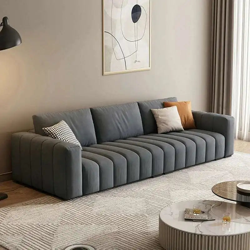 Modern Cream Sofa - Plush Living Room Tufted Sofa