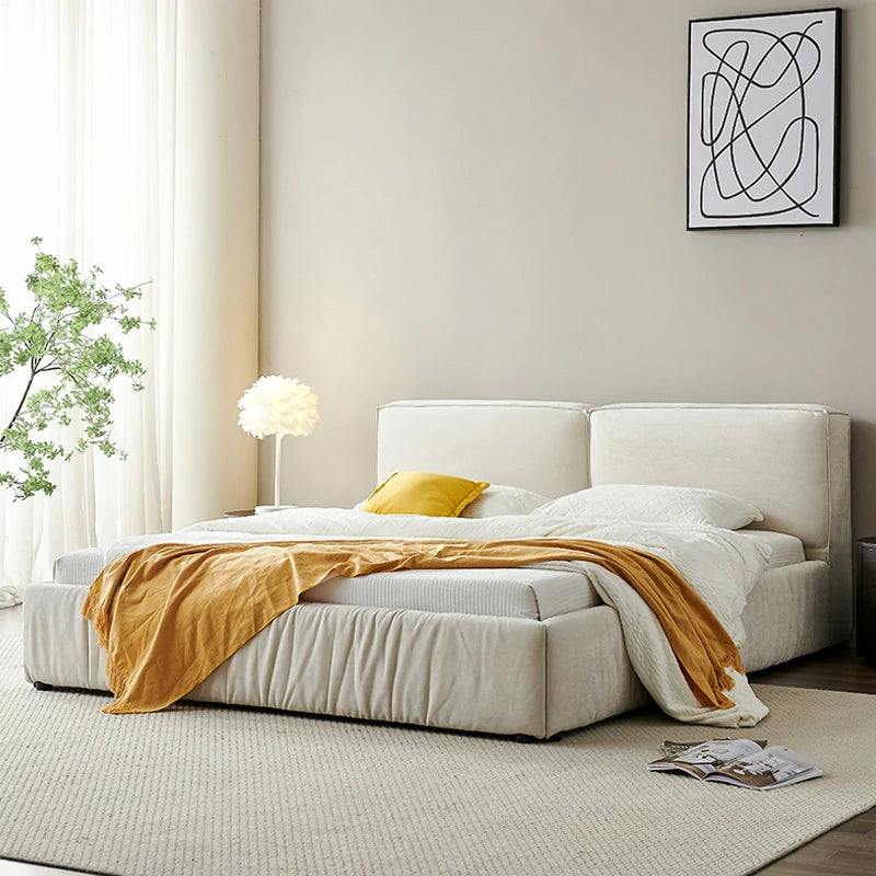 Upholstered Bed Frame | Modern Platform Bed with Headboard