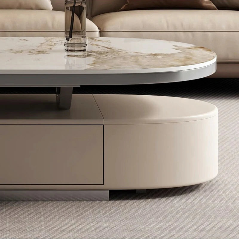 Oval Marble Coffee Table | Modern Living Room Furniture
