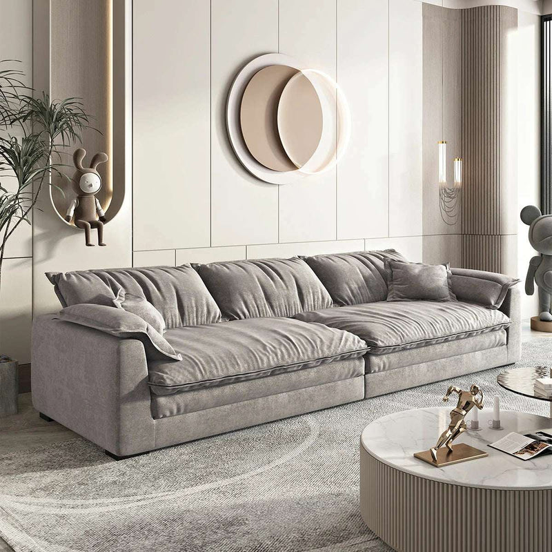 Modern Beige Oversized Sofa - Plush & Spacious Design