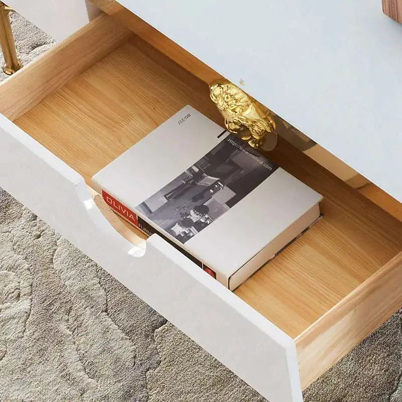 White & Gold Coffee Table | Luxury Living Room Centerpiece