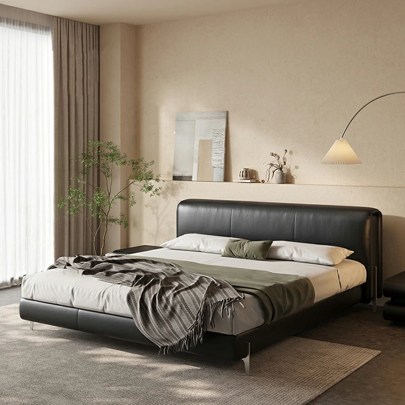Black Faux Leather Bed – King & Queen Frame