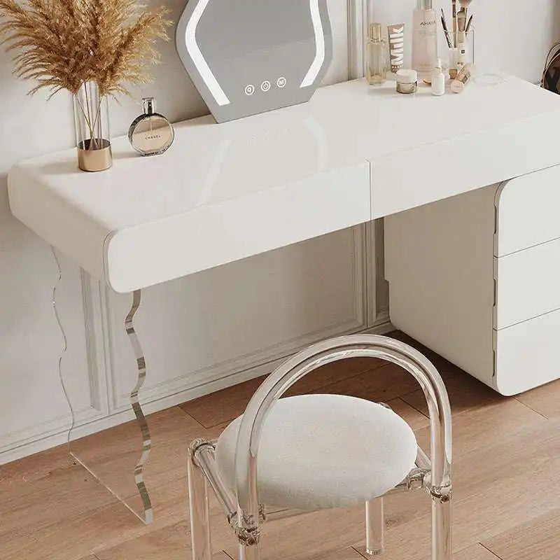 Smart Makeup Vanity Retractable Dressing Table with Mirror & Lights