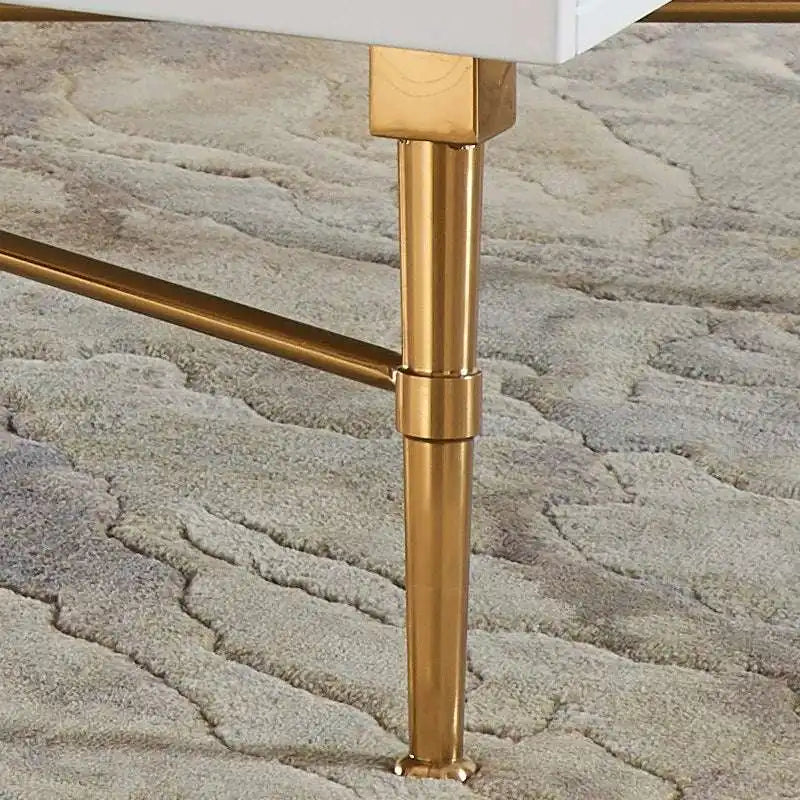 White & Gold Coffee Table | Luxury Living Room Centerpiece