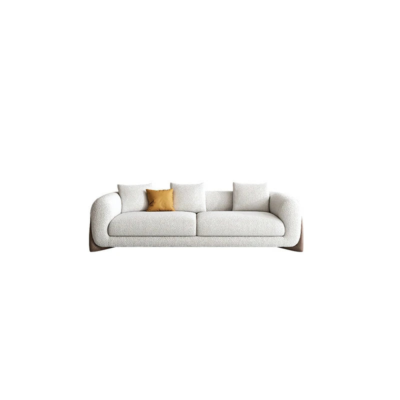 FUNROLUX Modern Light Beige Sofa with Accent Pillows