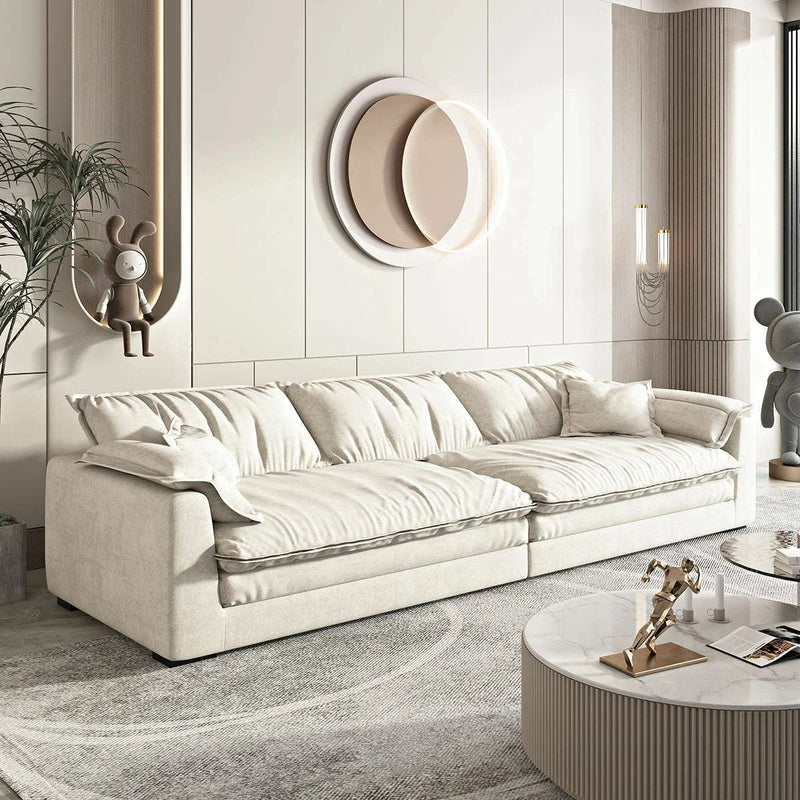 Modern Beige Oversized Sofa - Plush & Spacious Design