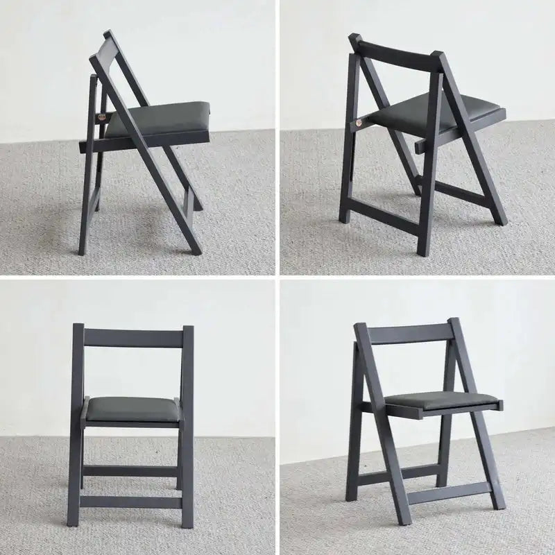 Folding Dining Chairs - 2-Pack Wooden Chairs with Padded Seats