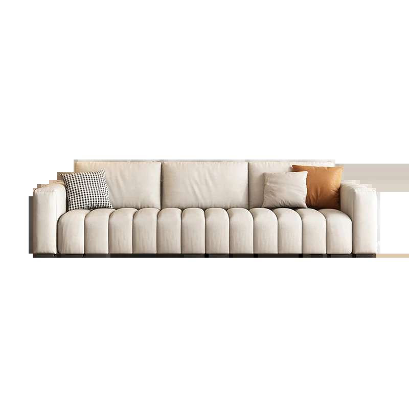 Modern Cream Sofa - Plush Living Room Tufted Sofa