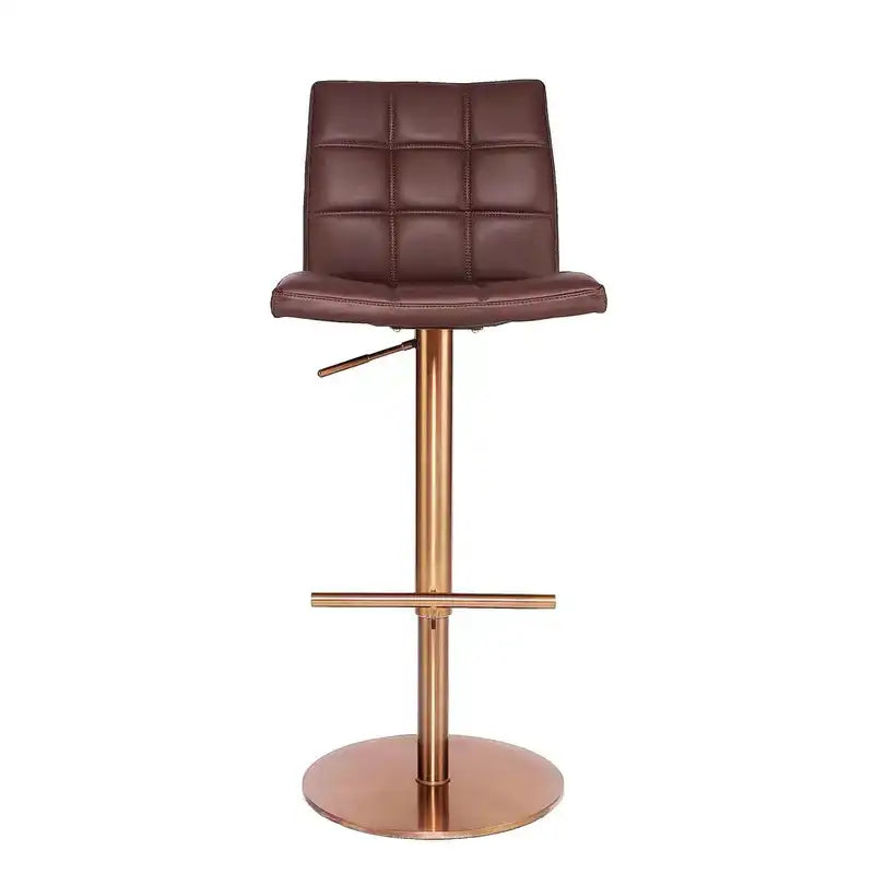 Gold Adjustable Bar Stool - Cushioned Seat | Home Bar Furniture