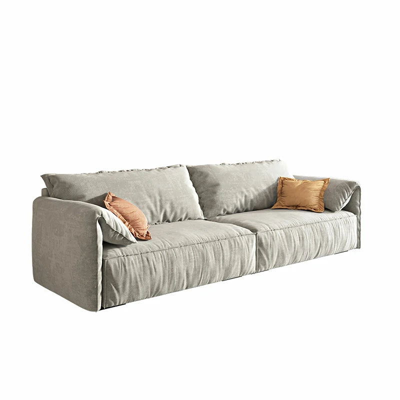Modern Gray Velvet Sofa - Cozy Luxury Living Room Seat