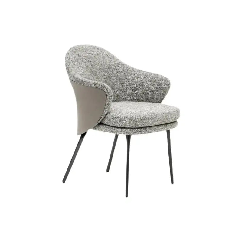 Curved Accent Chair | Fabric & Leather | Modern Design