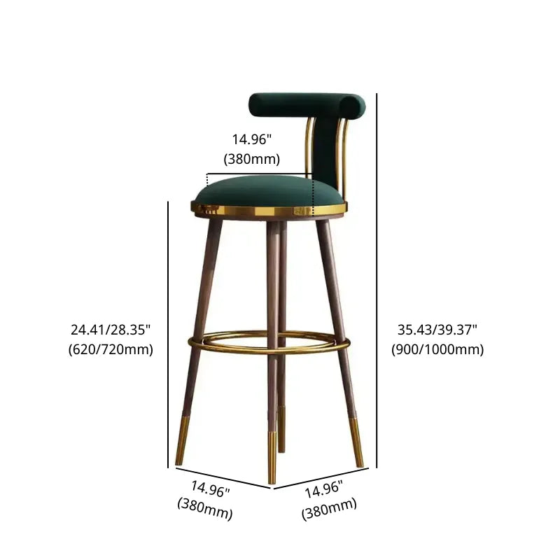 Green Velvet Bar Stools - Gold Frame | Luxury Seating