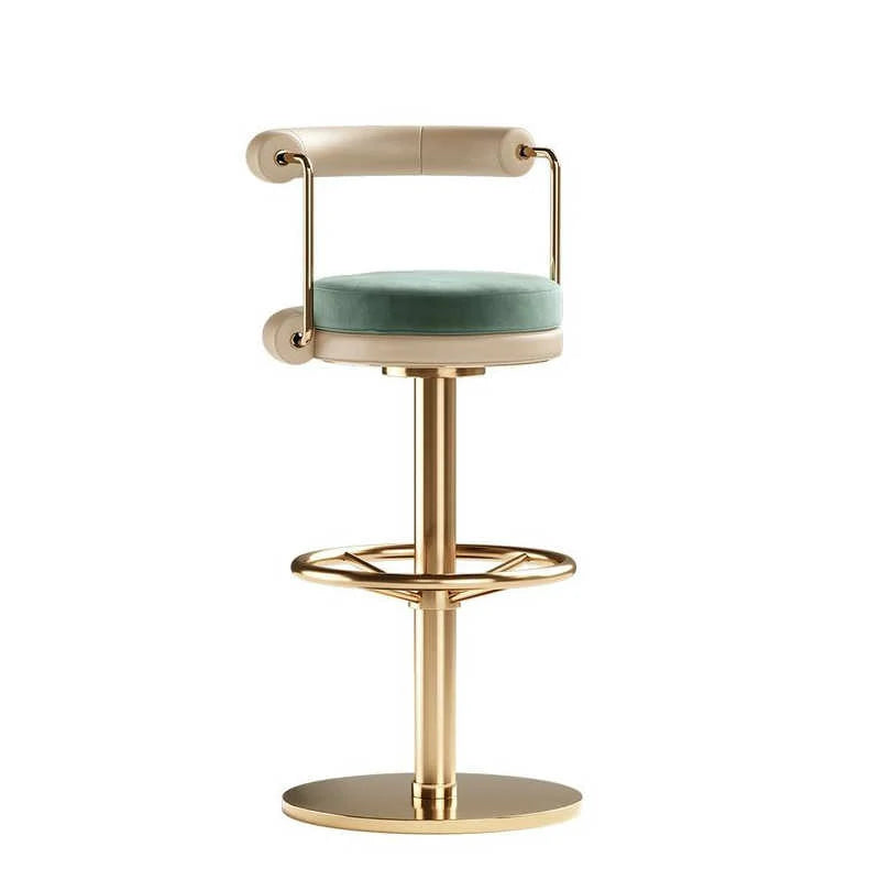Luxury Swivel Bar Stool with Gold Base and Velvet Cushion