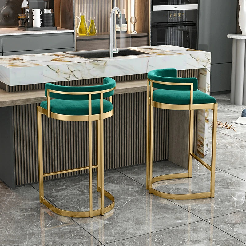 Modern Velvet & Gold Bar Stools – Luxury Counter Seating for Kitchen Islands & Home Bars